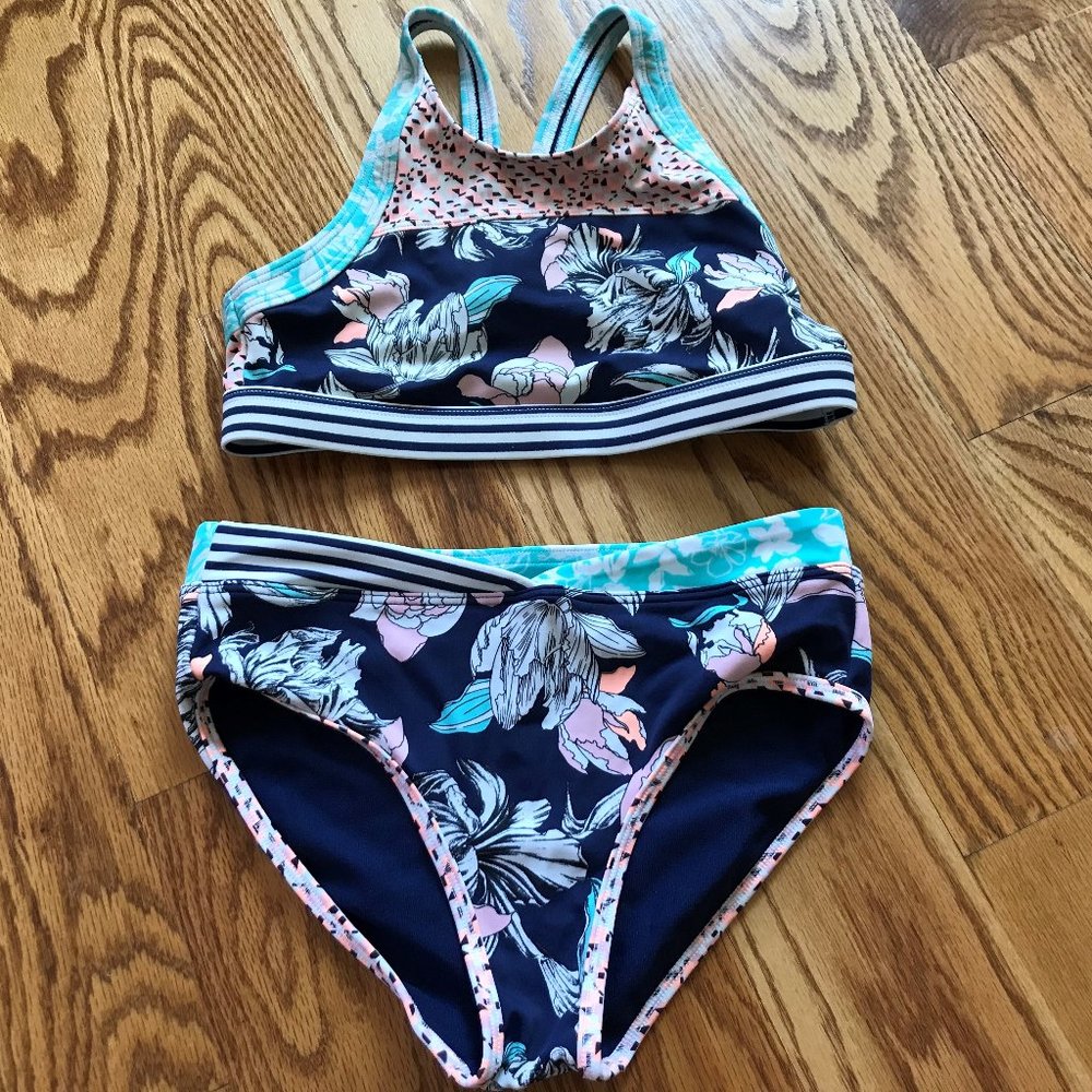 Athleta Girls 3 Piece Swim Suit 12 (Large)